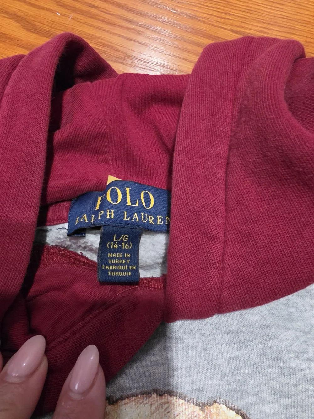 Ralph Lauren Kids Colorblock Polo Bear Hoodies in Gray, Burgundy, Blue & Yellow
